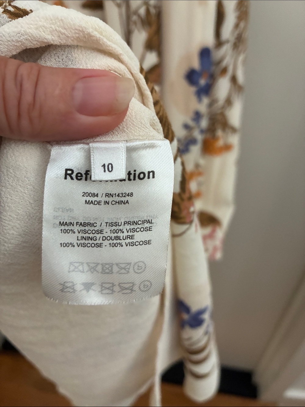 Reformation Kourtney Cream Floral Maxi Dress 10 EUC - Picture 14 of 16